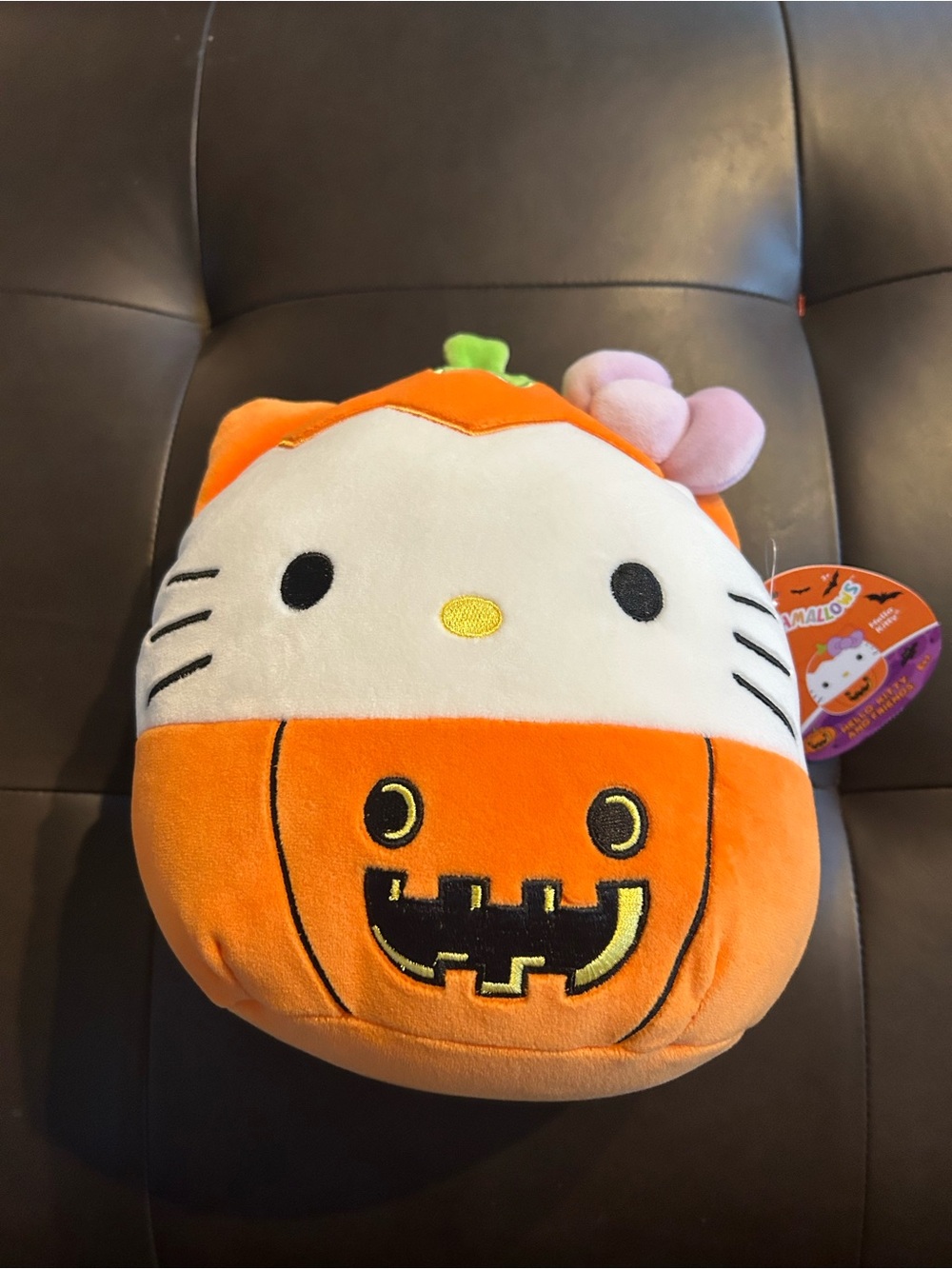 Hello Kitty Swishmallow, Pumpkin Plush - Orange, White With Tag